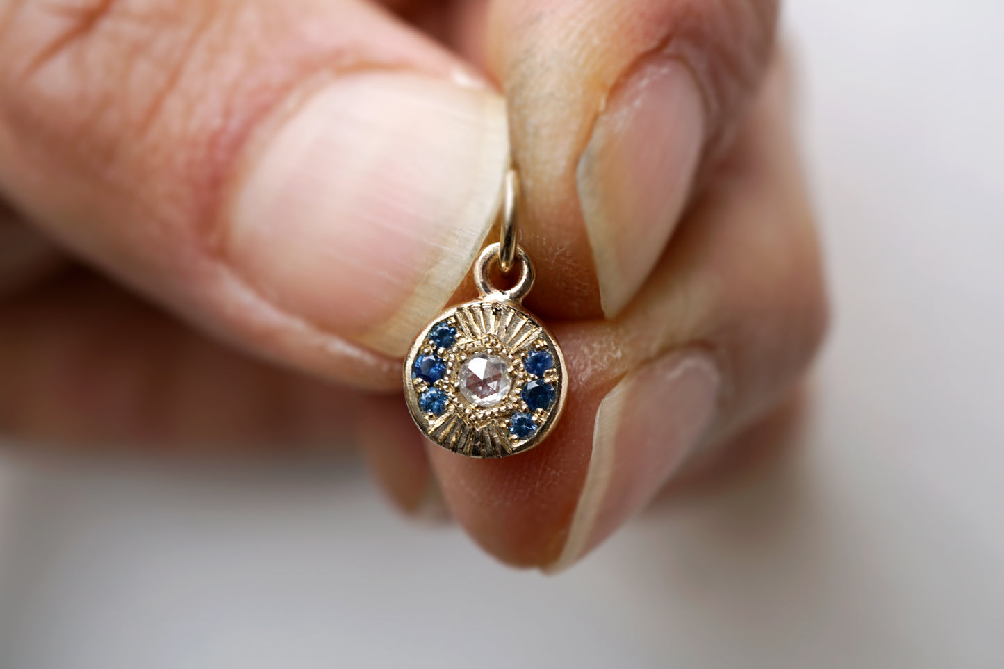 Diamond and Sapphire Pave Pendant