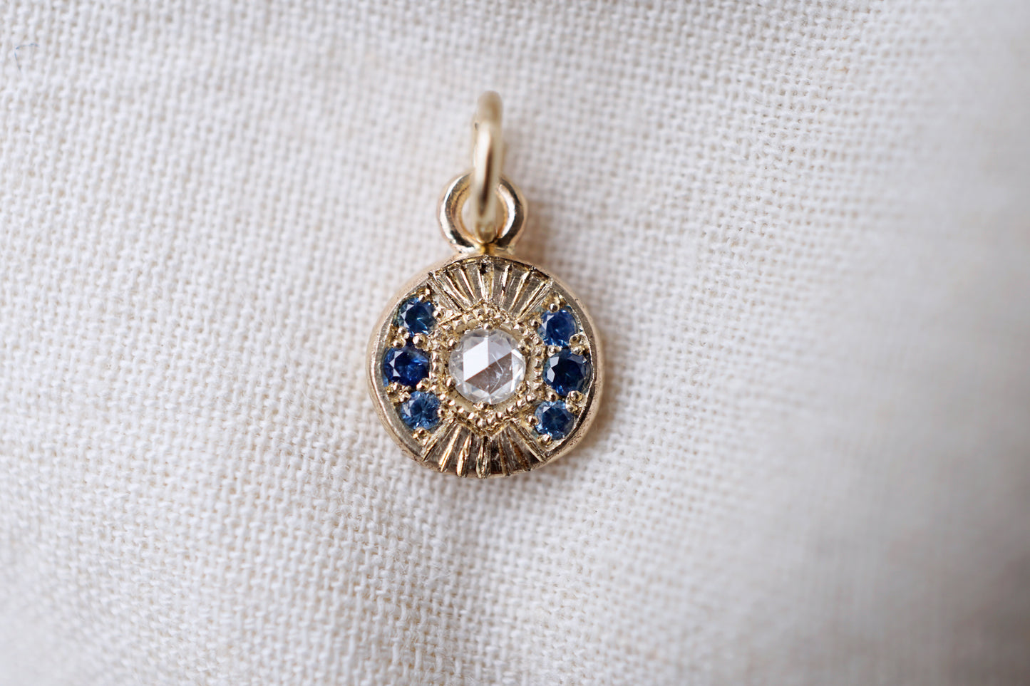 Diamond and Sapphire Pave Pendant