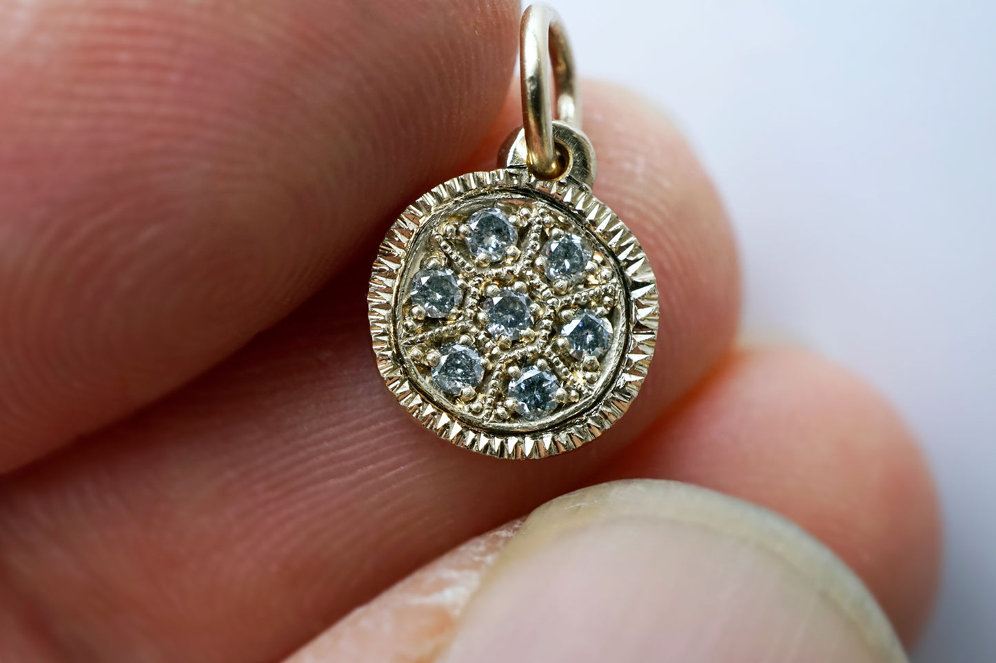 Salt and Pepper Pave Pendant