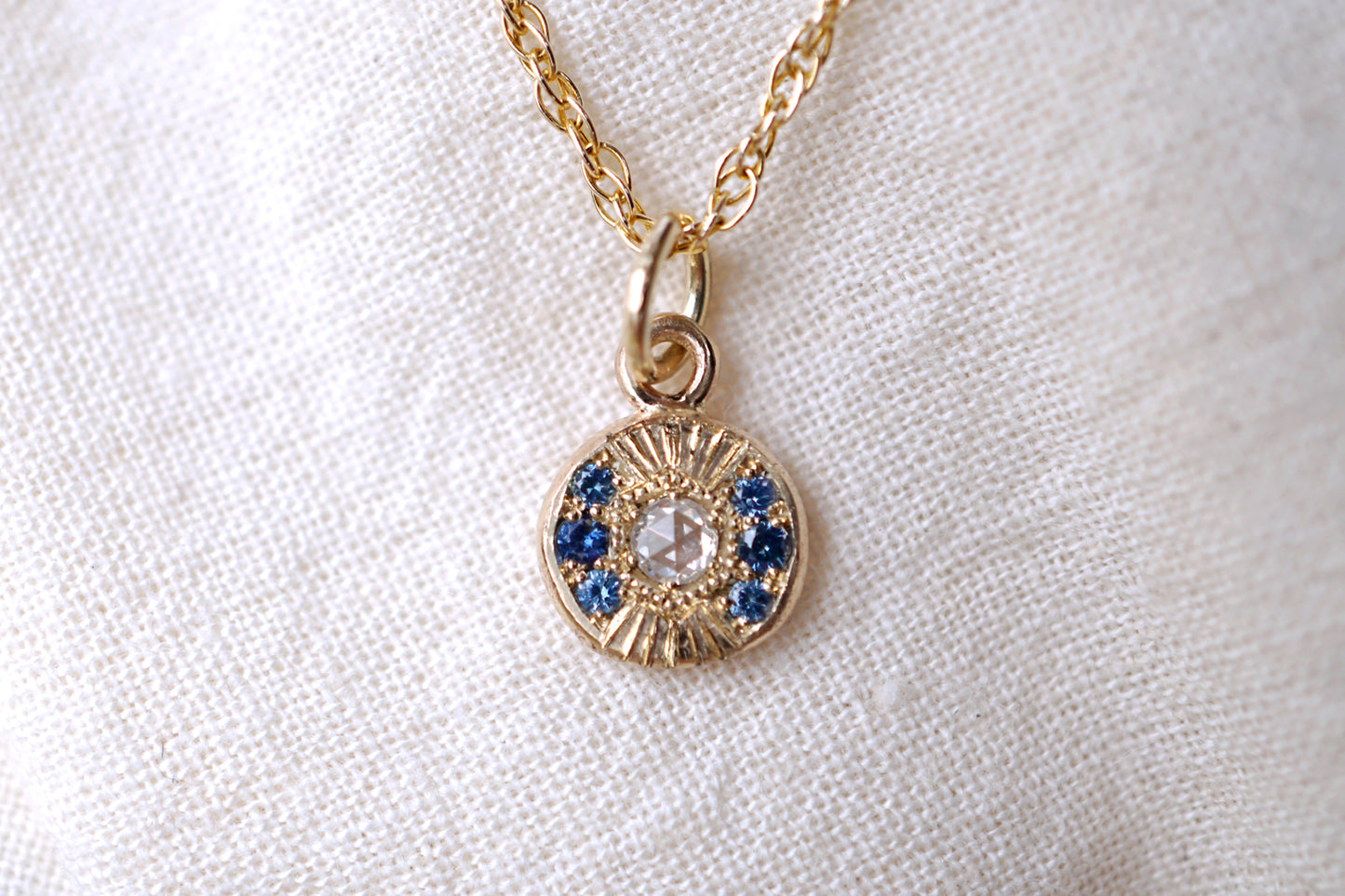 Diamond and Sapphire Pave Pendant
