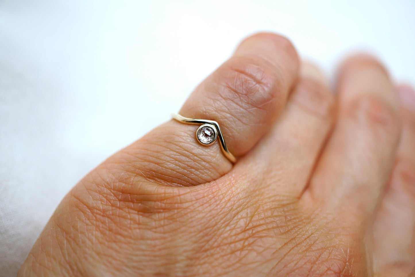 Salt and Pepper Diamond Pinky Ring